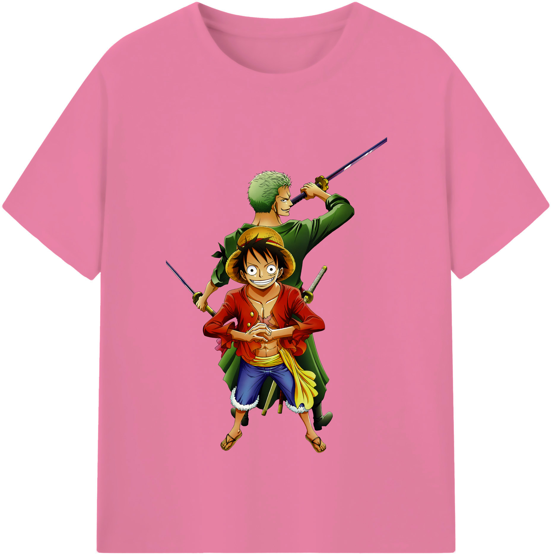 ワンピース モンキー・D・ルフィ ONE PIECE Monkey D. Luffy 綿100％半袖Tシャツ（フロントプリント）